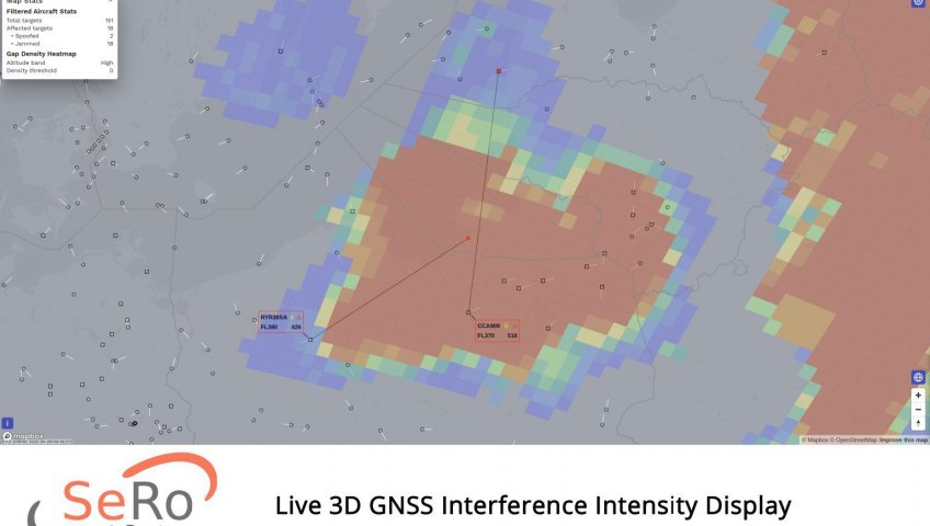 SERO SYSTEMS ПРЕДСТАВЛЯЕТ ОТОБРАЖЕНИЕ СИТУАЦИИ С РАДИОЧАСТОТНЫМИ ПОМЕХАМИ GNSS В РЕЖИМЕ РЕАЛЬНОГО ВРЕМЕНИ ДЛЯ ОБНАРУЖЕНИЯ ГЛУШЕНИЯ И СПУФИНГА GPS