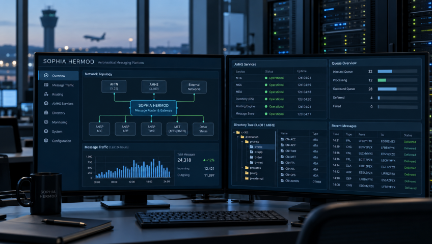 КОМПАНИЯ SOPHIA ATC SYSTEMS ПРЕДСТАВЛЯЕТ SOPHIA HERMOD, СОБСТВЕННЫЙ СЕРВЕР ATSMHS ДЛЯ ОБМЕНА АВИАЦИОННЫМИ СООБЩЕНИЯМИ